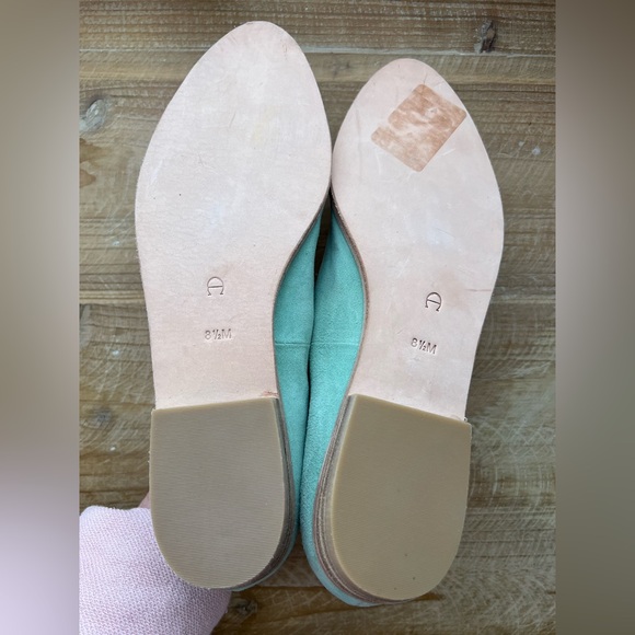 Etienne Aigner Cap Toe Suede Slip On Ballet Loafer in Green Suede Size 8.5 - Picture 8 of 10